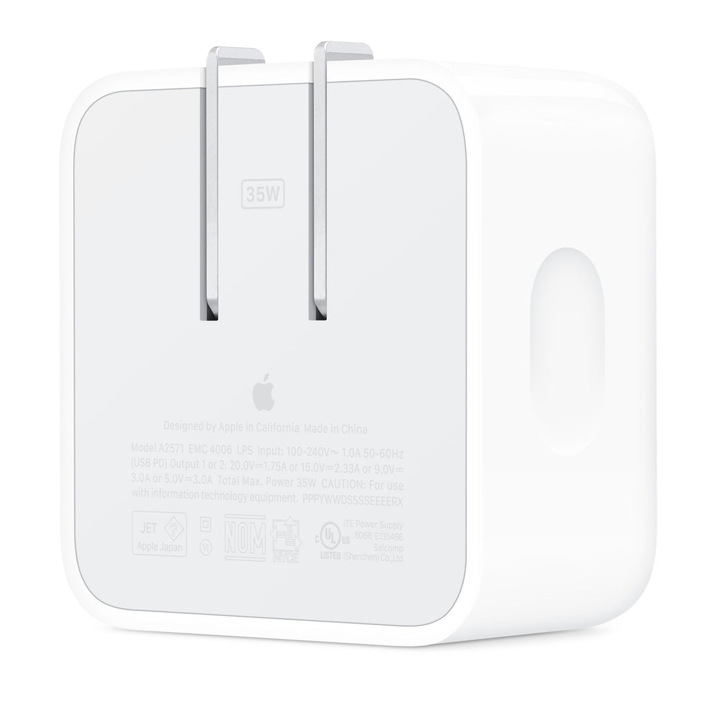 Adaptador de corriente compacto de 35 W con dos puertos USB-C